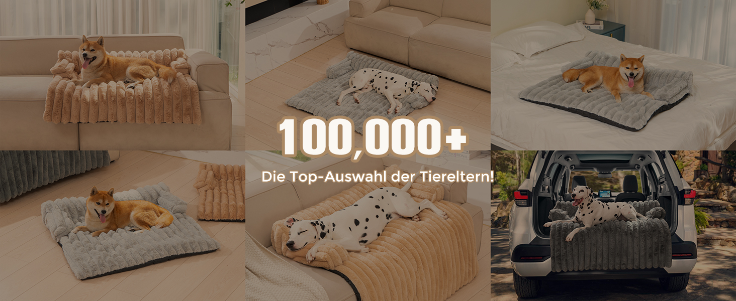 М'яке ліжко для собак Avont Flauschige, килимок-подушка для собак та котів знімний та пральний чохол, антиковзаюче дно, велике/світло-сірий, 105 x 18 x 95 см