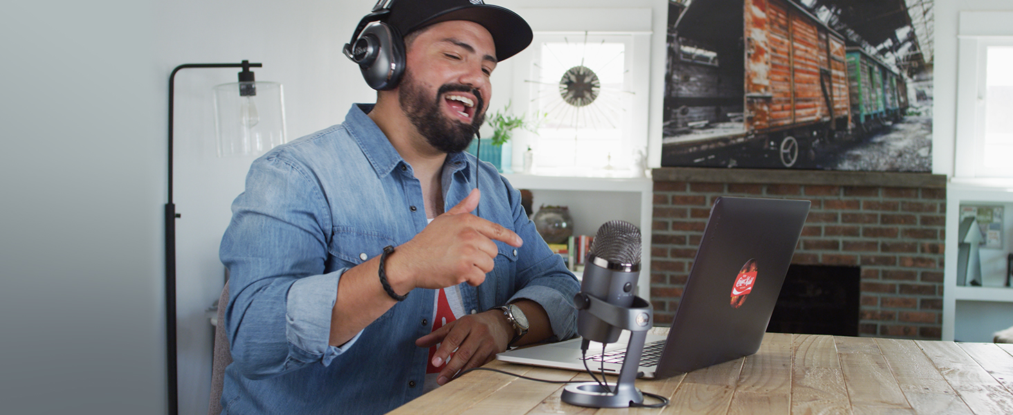 Blue Yeti Nano – Преміум USB-мікрофон для запису, стрімінгу, геймінгу та подкастів (PC/Mac). З Blue VO!CE, кардіоїдна та всеспрямована характеристика, чорний