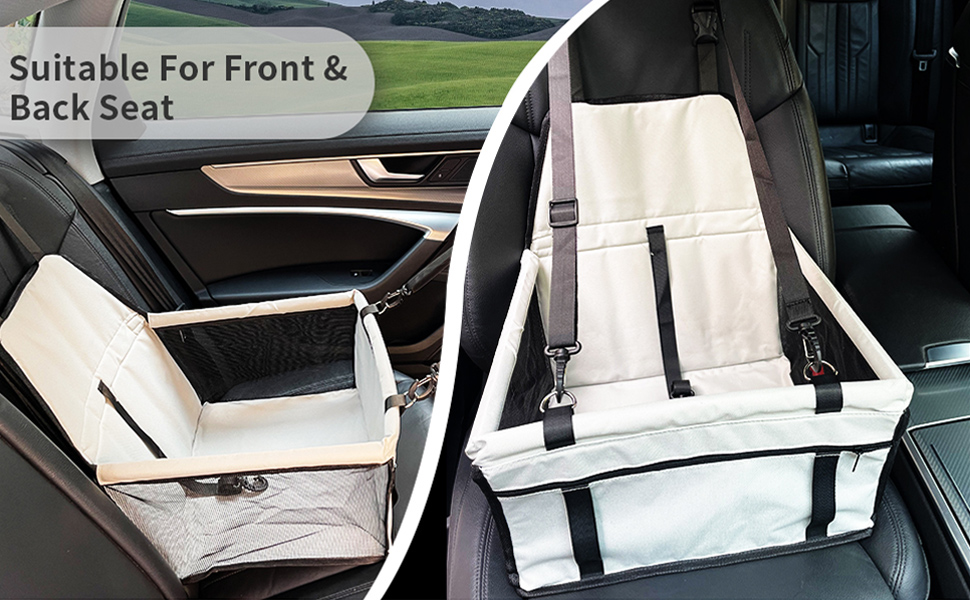 Автомобільний лежак для собак, сірий, 40x32x24 см, Oxford, дихаючий, знімний, складний