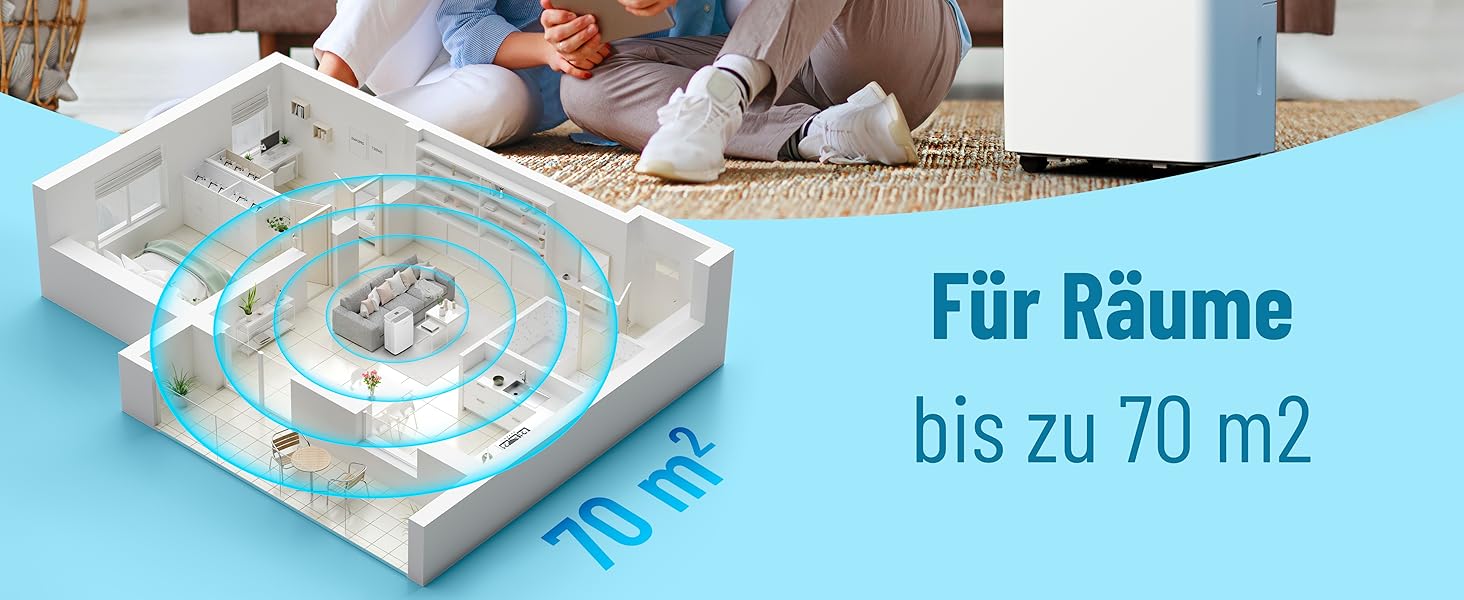 Noaton® DF 4115 WiFi HEPA осушувач та очищувач повітря: 15л/24г, 5 режимів, тиха робота, керування через додаток, 3 роки гарантії, для приміщень до 50 м²