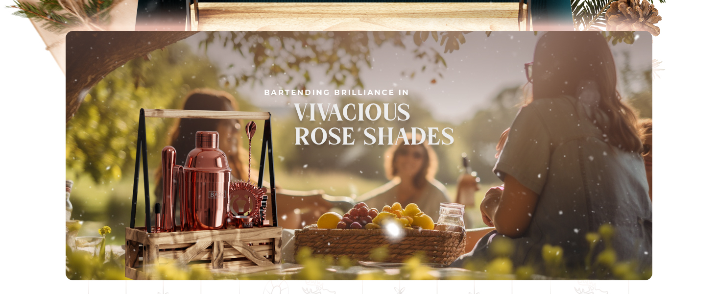 Набір бармена для приготування коктейлів Rose Gold 24oz: 12 предметів, дерев'яний підставник, рецепти, професійний барний аксесуар