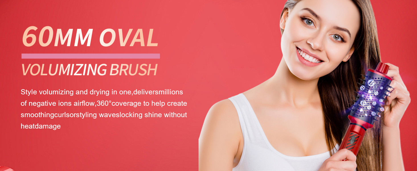 Фен-щітка 5 в 1 для волосся: стайлер, плойка, об'єм, для жінок, з Європокою (червоно-чорний)