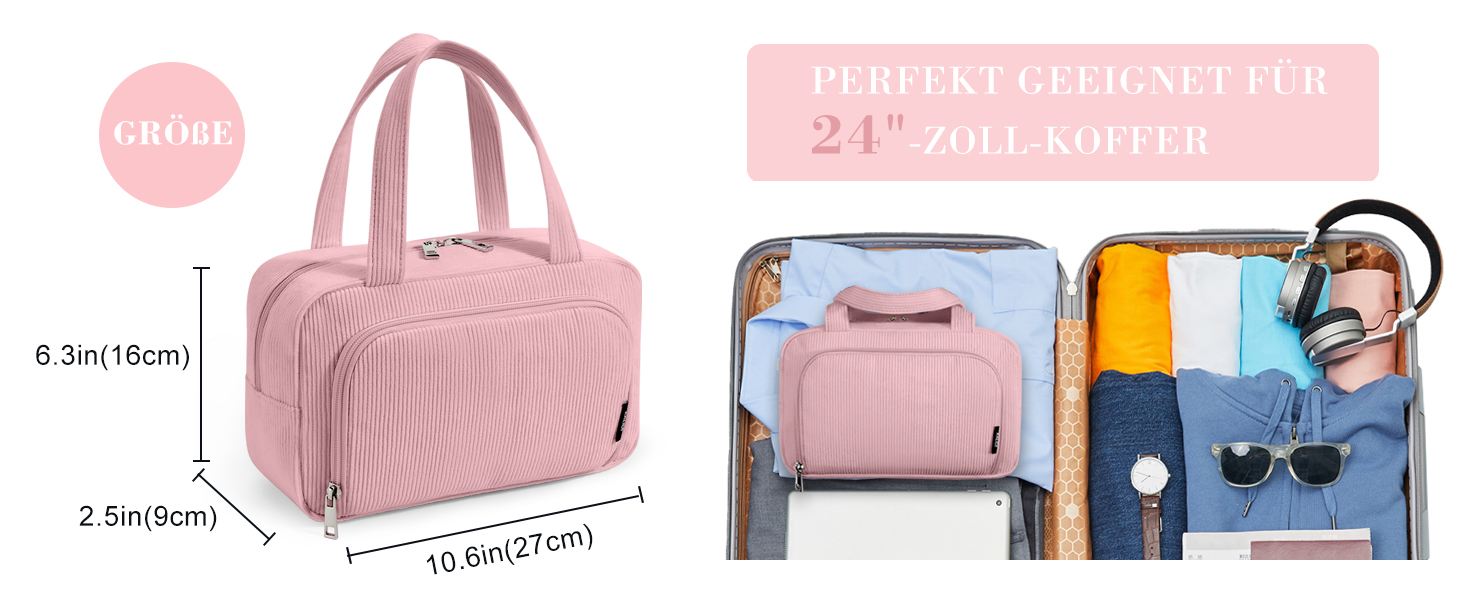 Косметичка для жінок Kalidi з багатьма відділеннями та відділенням для пензликів, велика, для подорожей, органайзер макіяжу, косметичка-рюкзак, темно-зелений (рожевий)