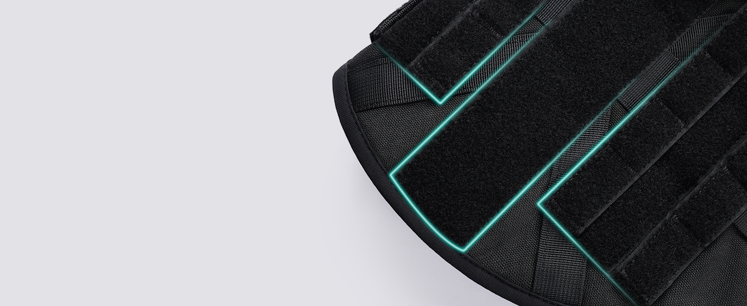 Шлейка для собак Rabbitgoo для великих собак без натягу, тактична нагрудна шлейка з MOLLE, металеві пряжки, дихаюча, військова, чорна, розмір L (1 шт.)