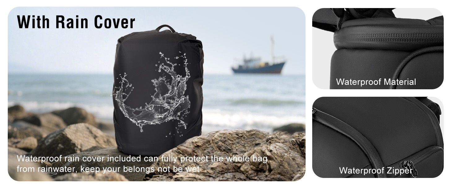 MOSISO Рюкзак для фотокамери, водонепроникний, для Canon/Nikon/Sony, з відділенням для ноутбука 16