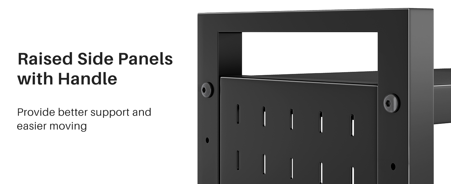 Стійка для мікрохвильової печі SAYZH, 2-рівнева розширювана, з 10 гачками, чорна