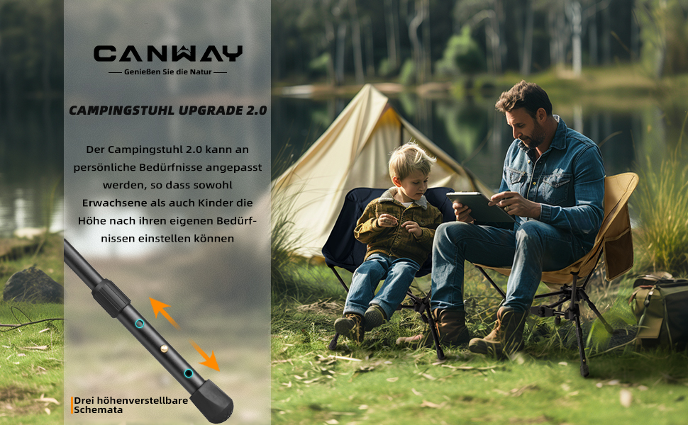 Складний туристичний стілець CANWAY, ультралегкий, 180 кг, для кемпінгу та пляжу