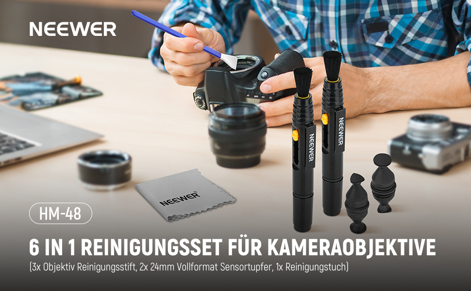 Набір для чищення оптики NEEWER 12 в 1: для камер, смартфонів, сенсорів (HM-48)