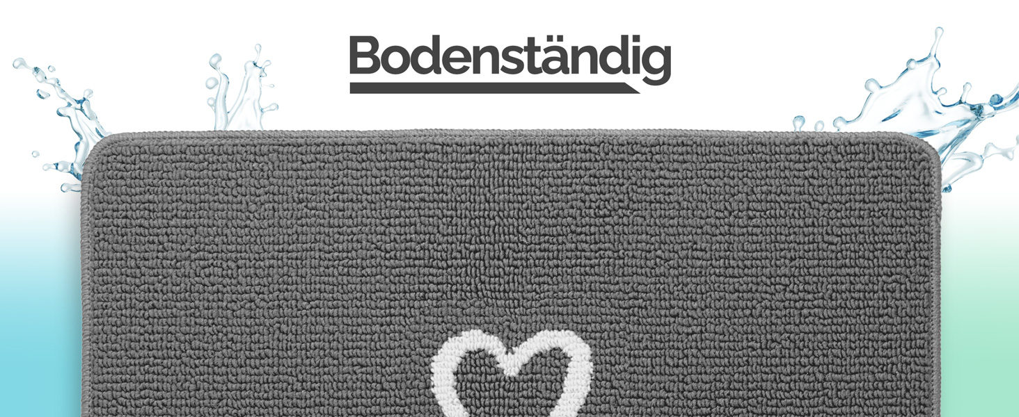 Килимок для дому 60x90 см (серце, сірий) - килимок для вхідних дверей, захист від бруду