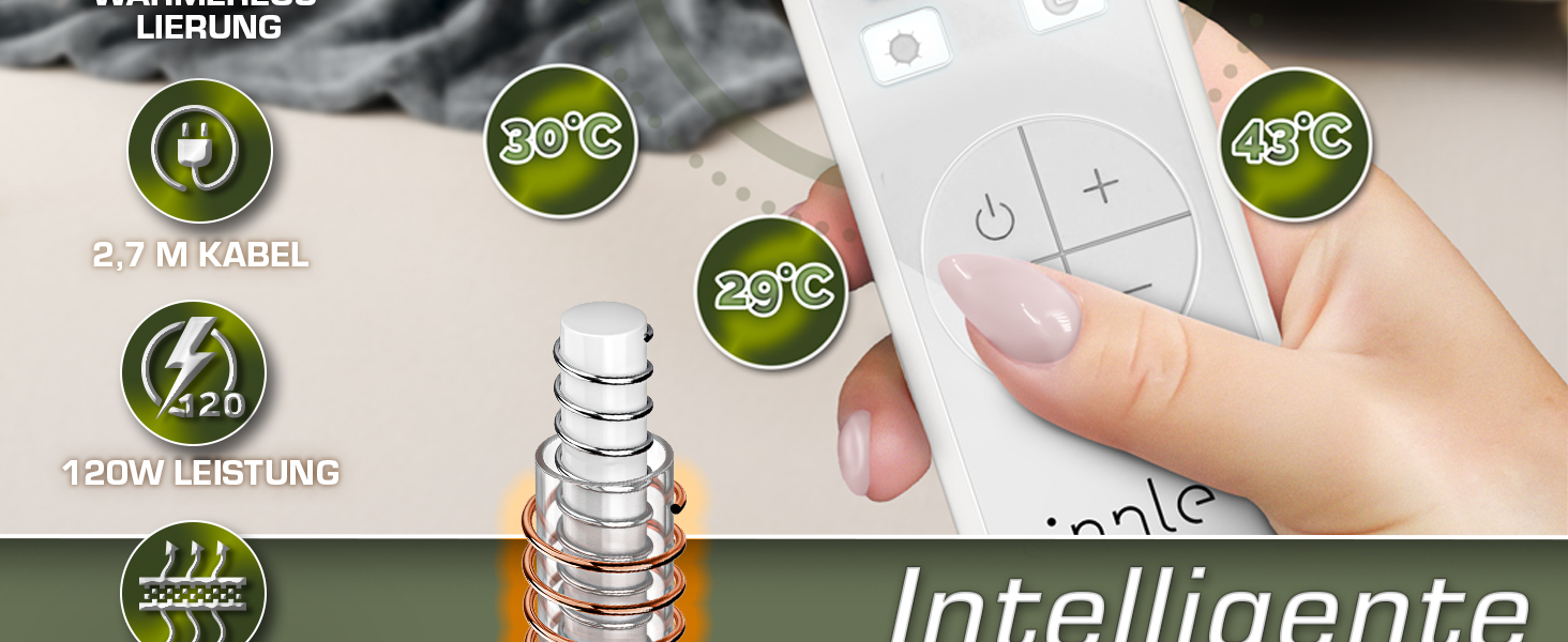 Електрична гріюча ковдра Sinnlein® з автоматичним вимкненням 160 x 120 см | 9 температурних режимів | Ковдра для ліжка, дивана | З таймером та цифровим дисплеєм, винного кольору