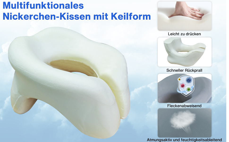Ортопедична подушка для шиї Yeelan з піни Memory Foam, U-подібна дорожня подушка для дорослих, універсальна для літака, дому, офісу та кемпінгу, сіра