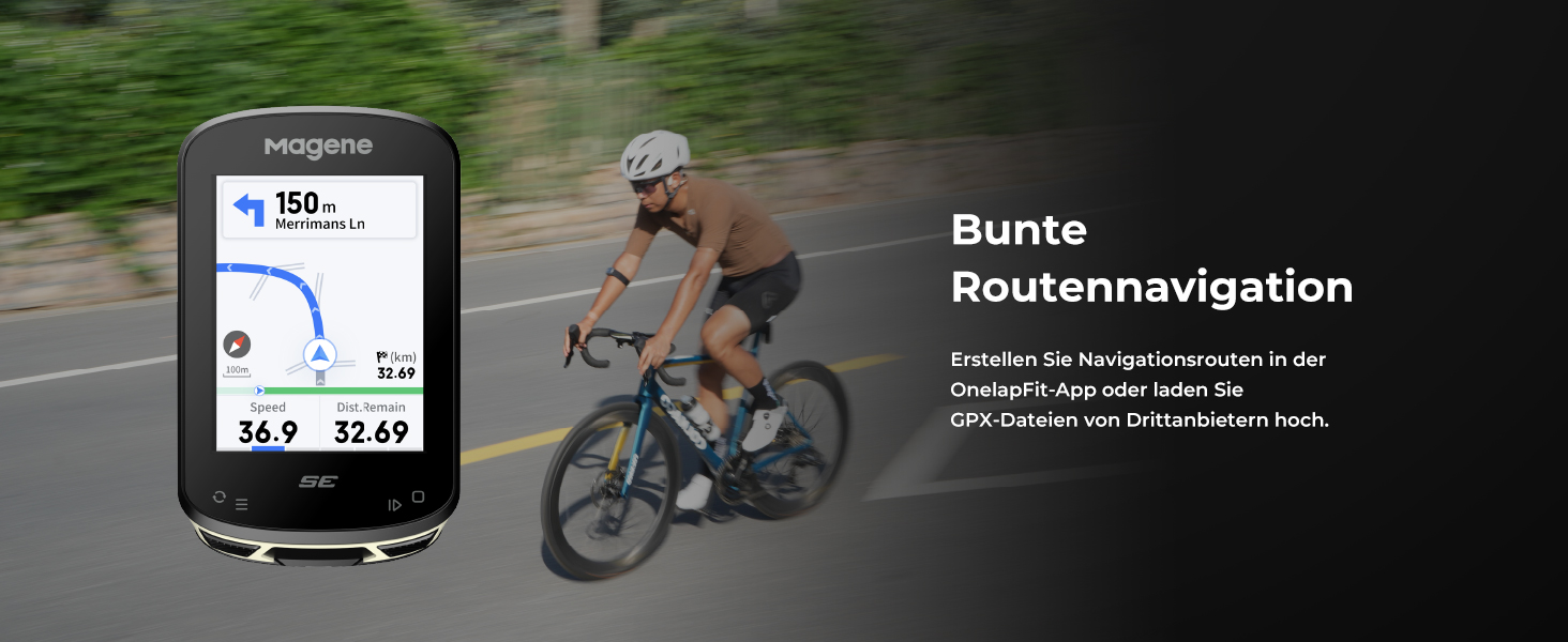 Велокомп'ютер Magene C506SE GPS з кольоровим дисплеєм 2,4'', водонепроникний, WiFi та Bluetooth, навігація, налаштовувані дані, 11 мов