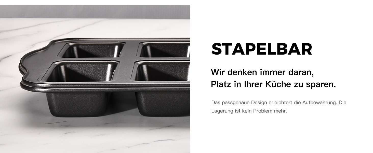 Форми для випічки HONGBAKE (2 шт.) з антипригарним покриттям, 36x24 см, з вуглецевої сталі, BPA-free, для міні-бананового хліба, брауні та хліба