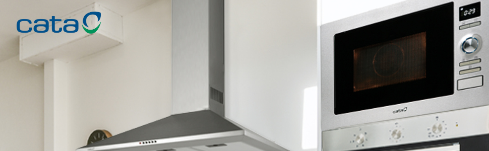 Вбудована мікрохвильова піч CATA MC 25 D ENC Inox, 25л, нержавіюча сталь, 8 автоматичних меню, 5 рівнів потужності, гриль 1000 Вт, таймер, ширина 60 см