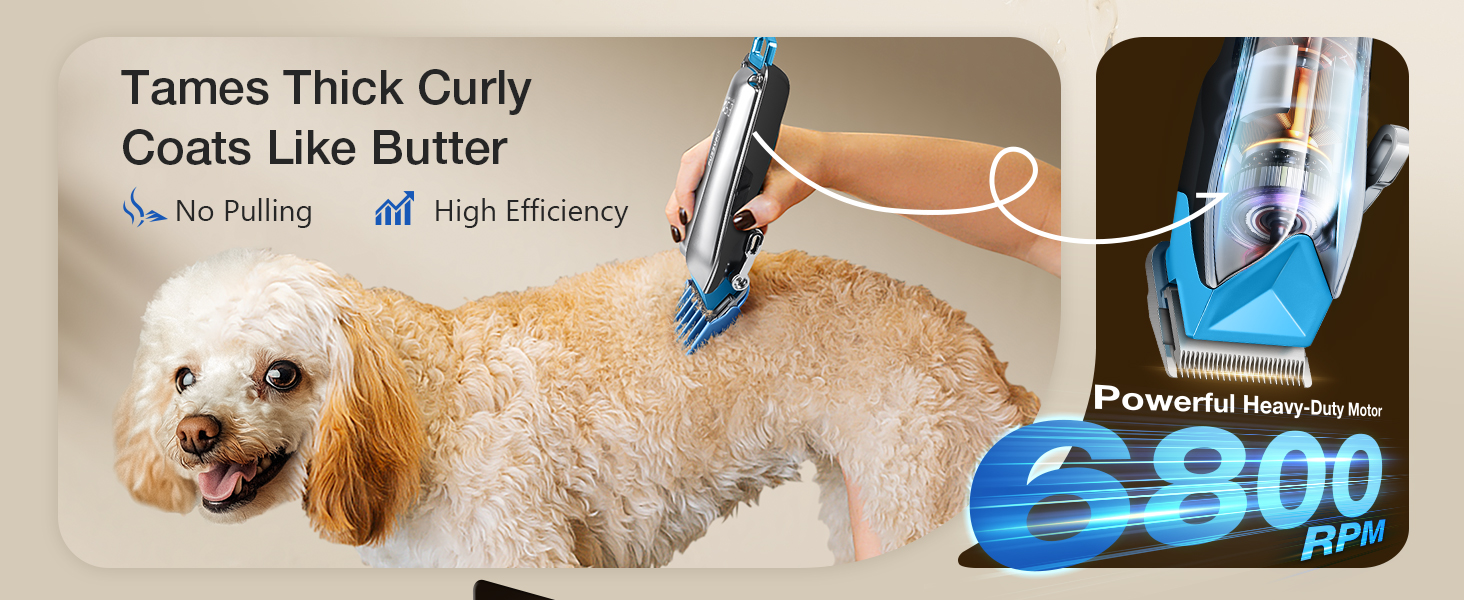 Професійна машинка для стрижки собак Leise, для густого та кучерявого хутра, срібна