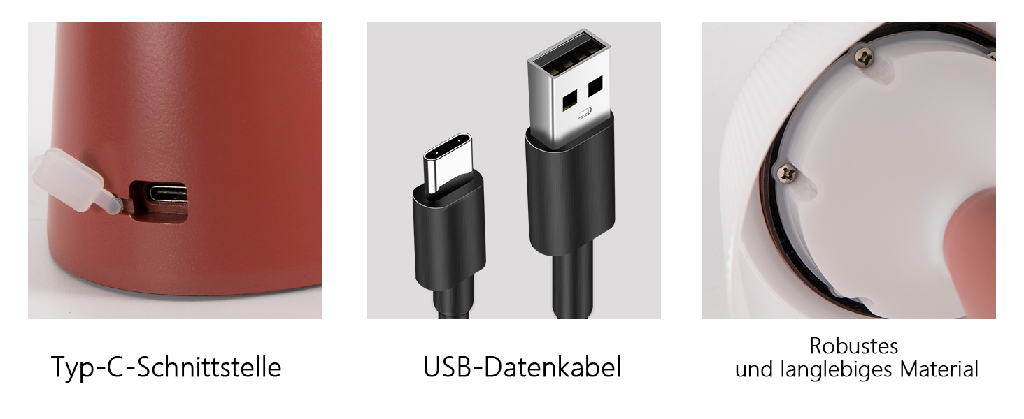 Настільна лампа акумуляторна LED червона 2 шт - бездротова, сенсорна, з USB зарядкою для спальні, вітальні, вулиці