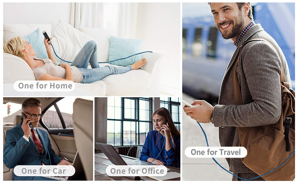 Кабель USB-C 2 шт. (1м + 2м) блакитний, 3.1A, для Samsung, Huawei та інших