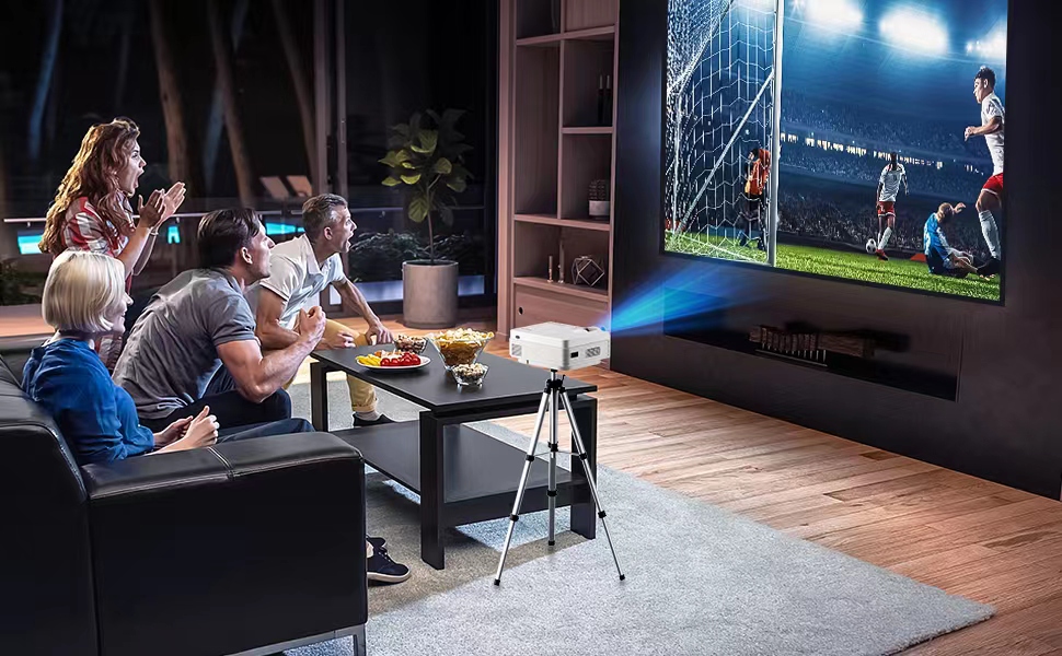Beamer YEZMEK 5G WiFi Bluetooth: Міні проєктор LED 1080P Full HD з підтримкою 4K, HDMI, USB, TF для дому та кіно