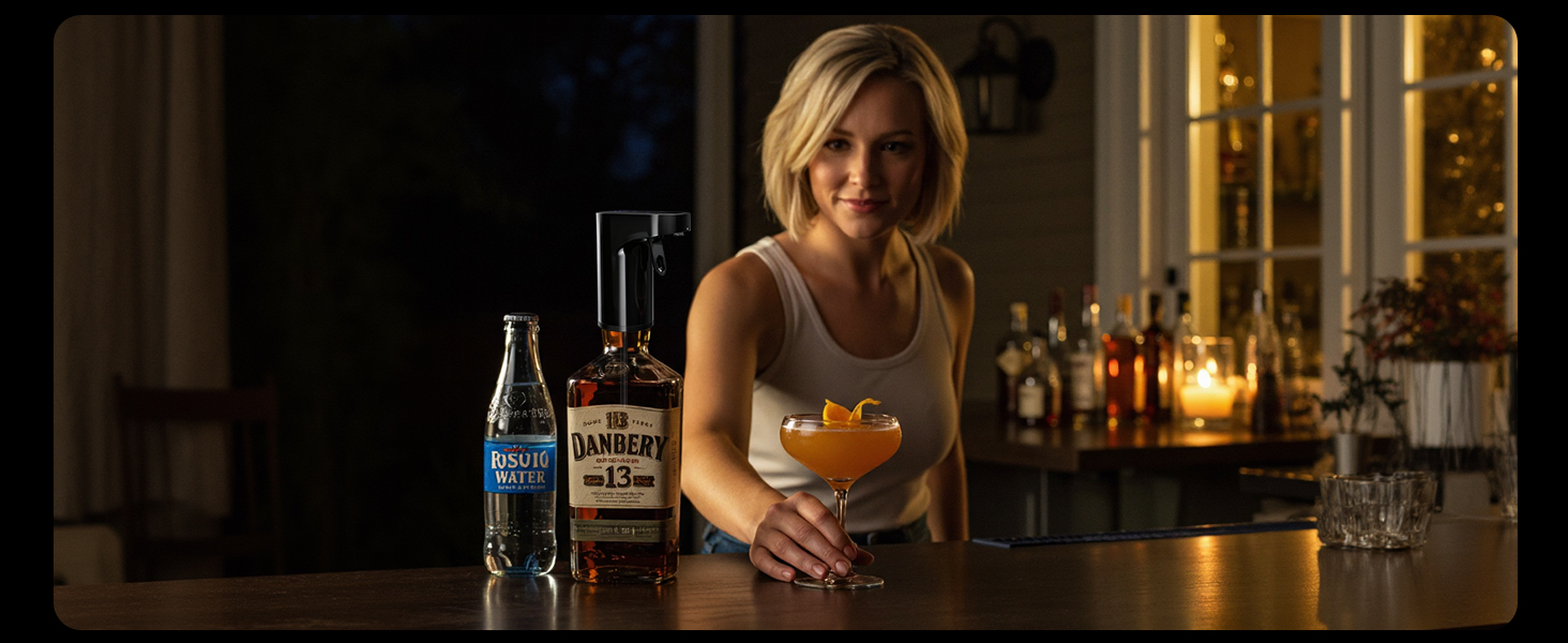 Електричний декантер для вина 5-в-1 з регулюванням дозування, цифровий виливач, автоматичний дозатор вина, чорний | Подарунок