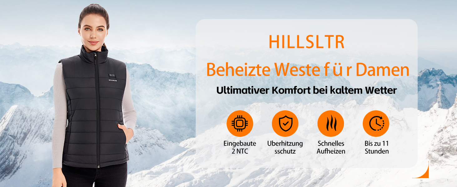 Тепла жилетка для жінок з акумулятором 18400mAh 7.4V – 8 зон нагріву, водовідштовхувальна, легка, пральна, для активного відпочинку, чорна