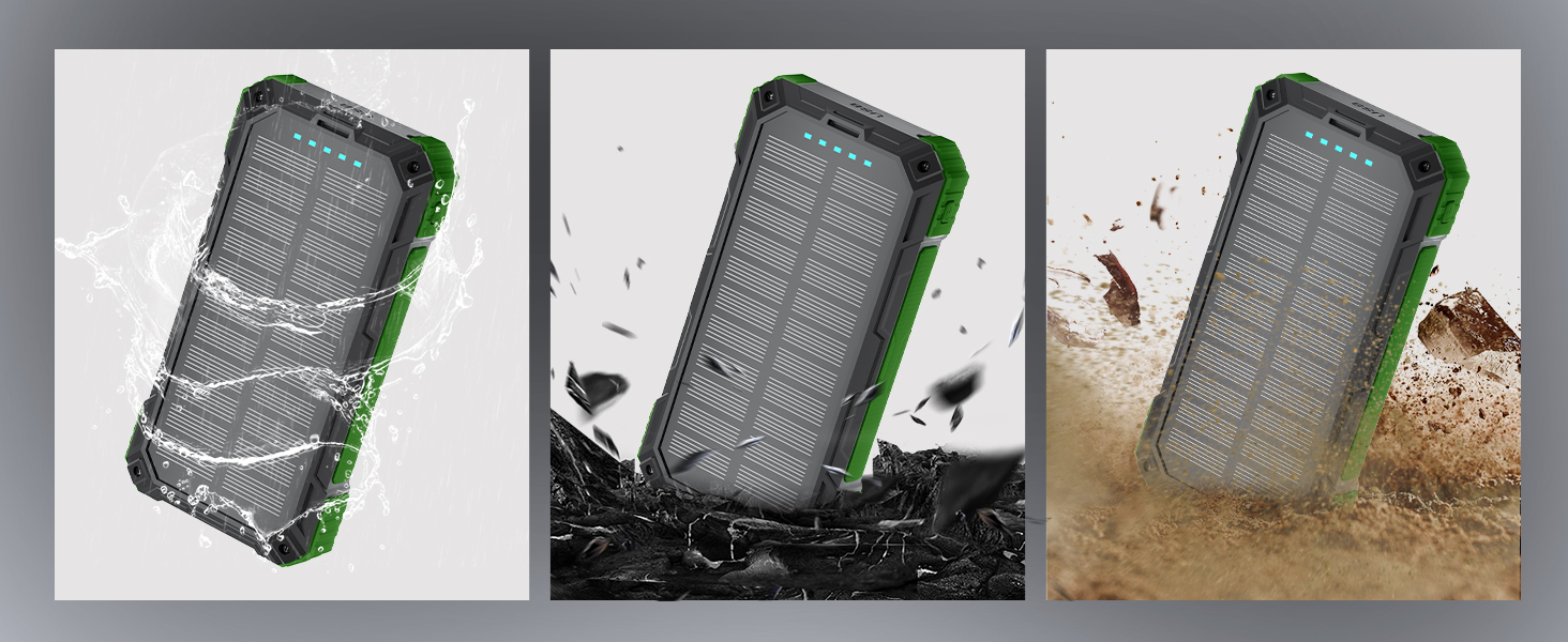 Портативний зарядний пристрій Solar Powerbank 56800mAh з бездротовою зарядкою, 30W PD, 6 виходів, ліхтарик, велика ємність для кемпінгу та подорожей (Зелений)