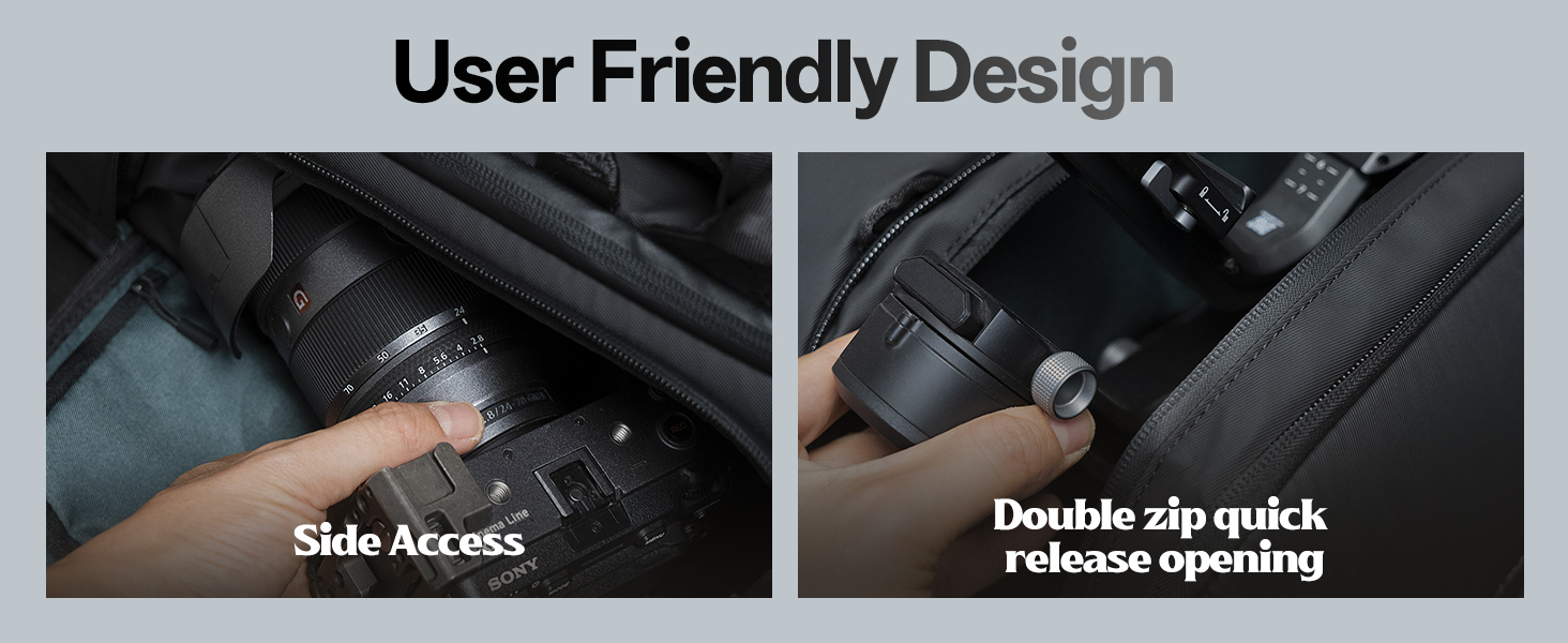 Чорний фоторюкзак AMBITFUL 25L+3L для DSLR/SLR/Mirrorless камер з відділенням для ноутбука та трипода (водонепроникний, ергономічний)