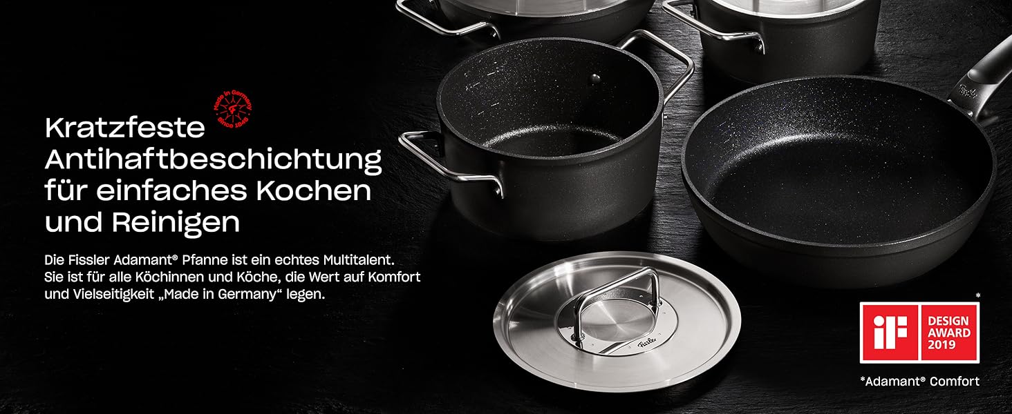 Сковорода Fissler Adamant Comfort 28 см, алюмінієва, антипригарна, стійка до подряпин, для індукції