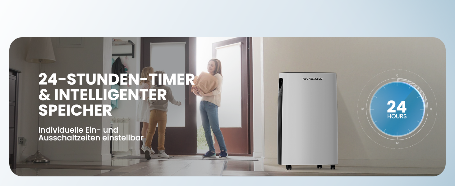 Електричний осушувач повітря 25л/день, 50㎡, з керуванням через додаток та сенсорною панеллю, для підвалу, бак 3.7л, злив по шлангу, 47dB, таймер 24г, захист від дітей, 3 роки гарантії