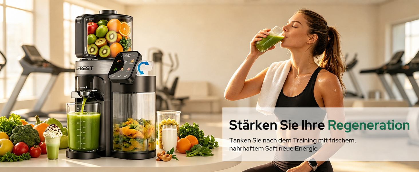 Повільна соковижималка 3-в-1 Slow Juicer з XL-завантажувальним отвором 155 мм, сіра