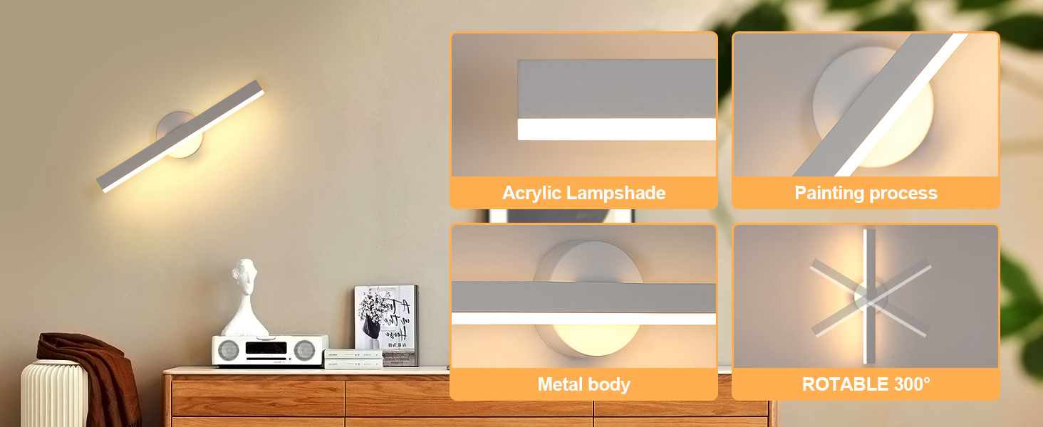 LED дзеркальна лампа Riserva 12W для ванної кімнати, поворотна 300°, 38 см, 3000K, чорний колір