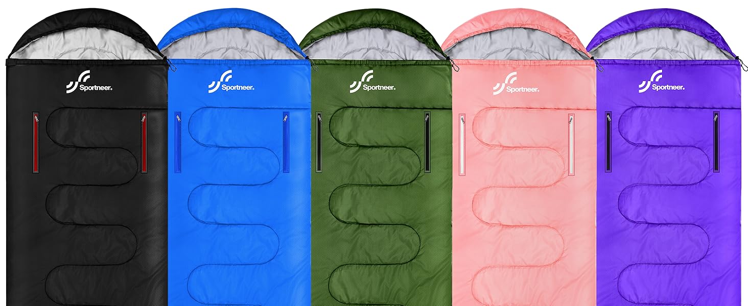 3-4 Season Sleeping Bag - Waterproof & Lightweight Sleeping Bag for Camping, Travel & Outdoor Activities - Ideal for Adults - 220 x 84 cm - 1.9KG - Black