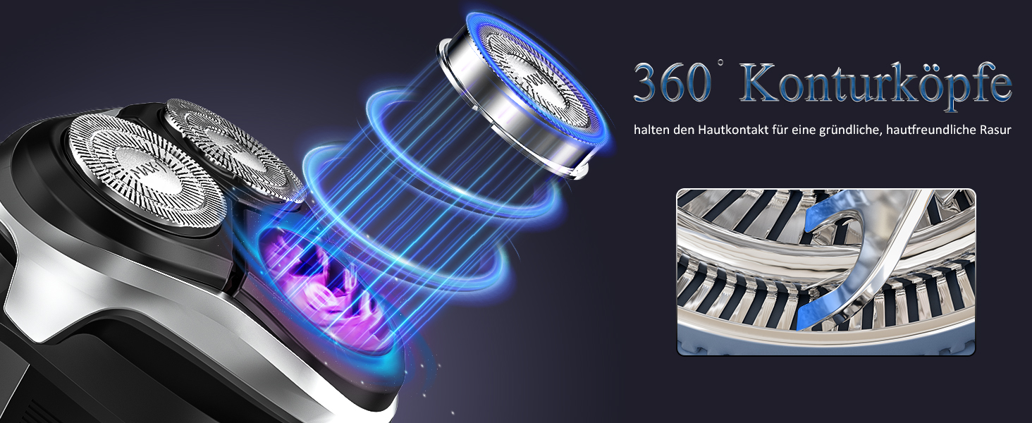 Електричний чоловічий бритва MAX-T ProSkin LED з тримером, для сухого та вологого гоління, акумуляторний, чорний