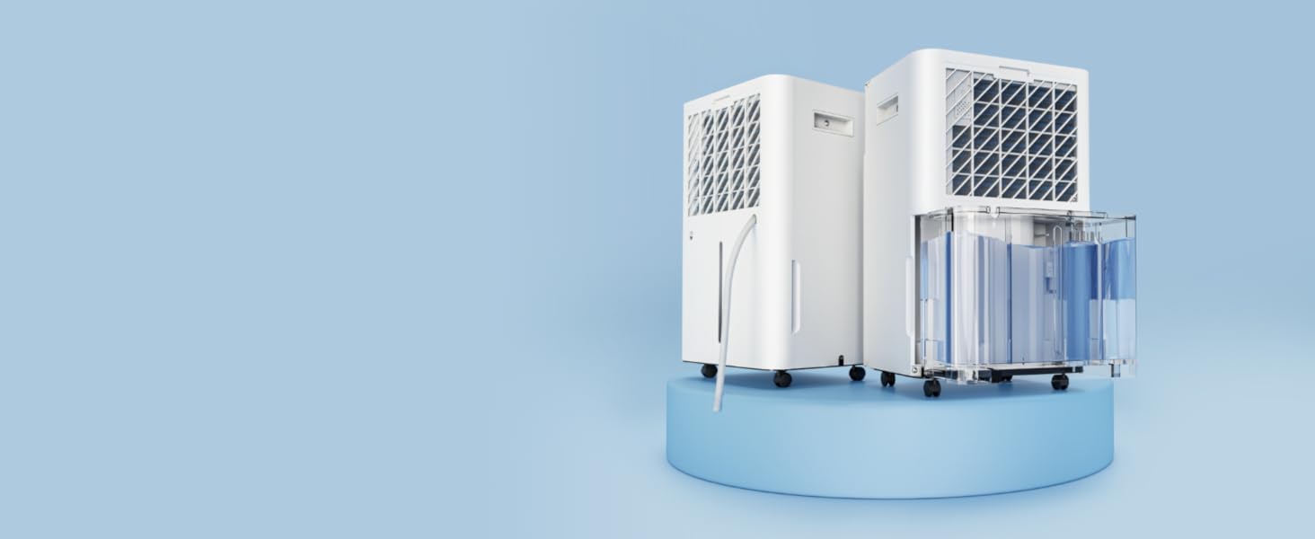 Електричний осушувач повітря VonHaus 20л/добу з Wi-Fi, для підвалу та приміщень до 20м², з таймером та шланг для відведення конденсату, сумісний з Alexa & Google Home