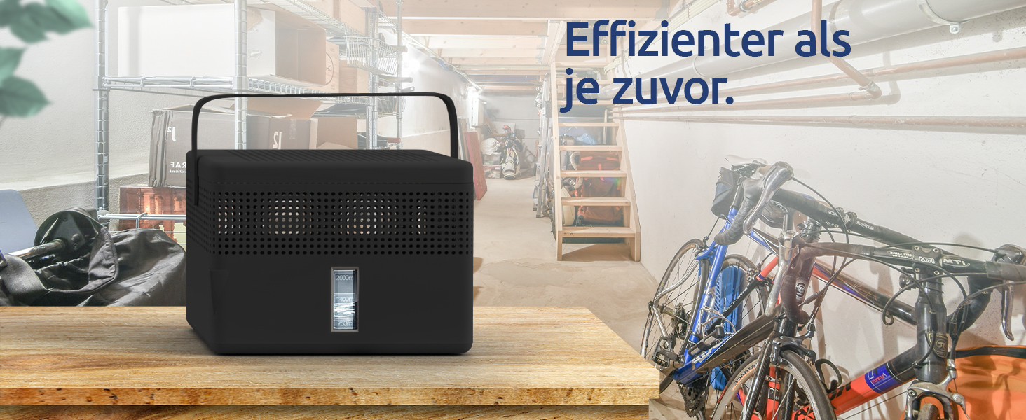 BonAura® Безструмний осушувач повітря - для підвалів, ванних кімнат та інших приміщень - 980г осушувального грануляту в комплекті - Осушувач повітря та гранулят для захисту від цвілі, Titanium Gray