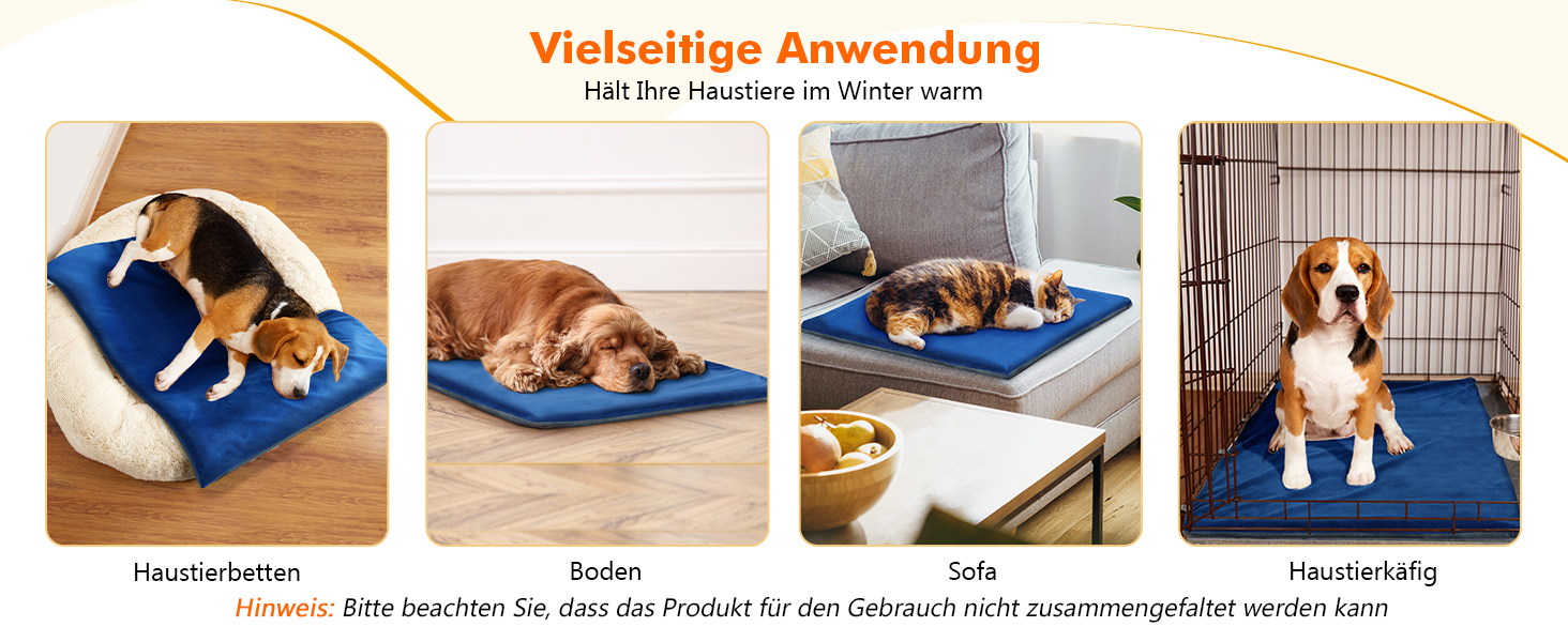 Електричний килимок для домашніх тварин Pecute - зі стабільною температурою, 40x50 см