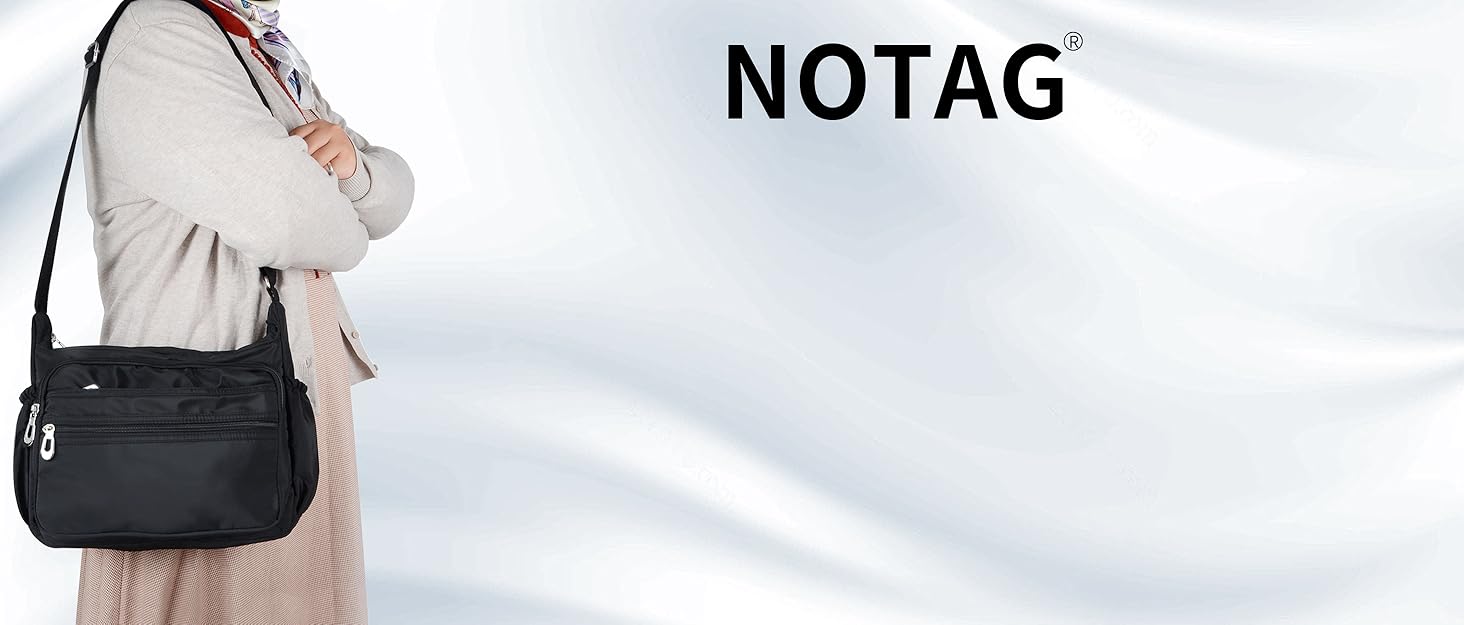 Сумка жіноча через плече NOTAG зі штучної шкіри, чорна: легка сумка-месенджер з декількома кишенями