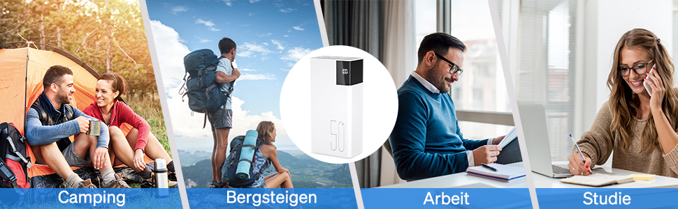 Power Bank 50000mAh: Портативний зарядний пристрій з ліхтариком та великою ємністю - 2×25000mAh