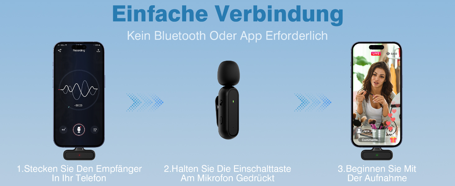 Мікрофон-лапка бездротовий для iPhone/Android з кейсом для зарядки та акумулятором 42год, з шумозаглушенням, для подкастів, TikTok, YouTube, стрімінгу, міні-мікрофон