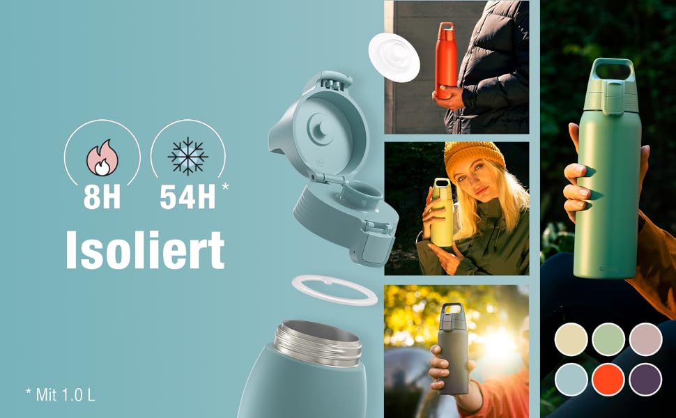 Дитяча термобутилка SIGG Shield Therm ONE 0,5 л, ізольована, для газованих напоїв, герметична, легка, BPA-free