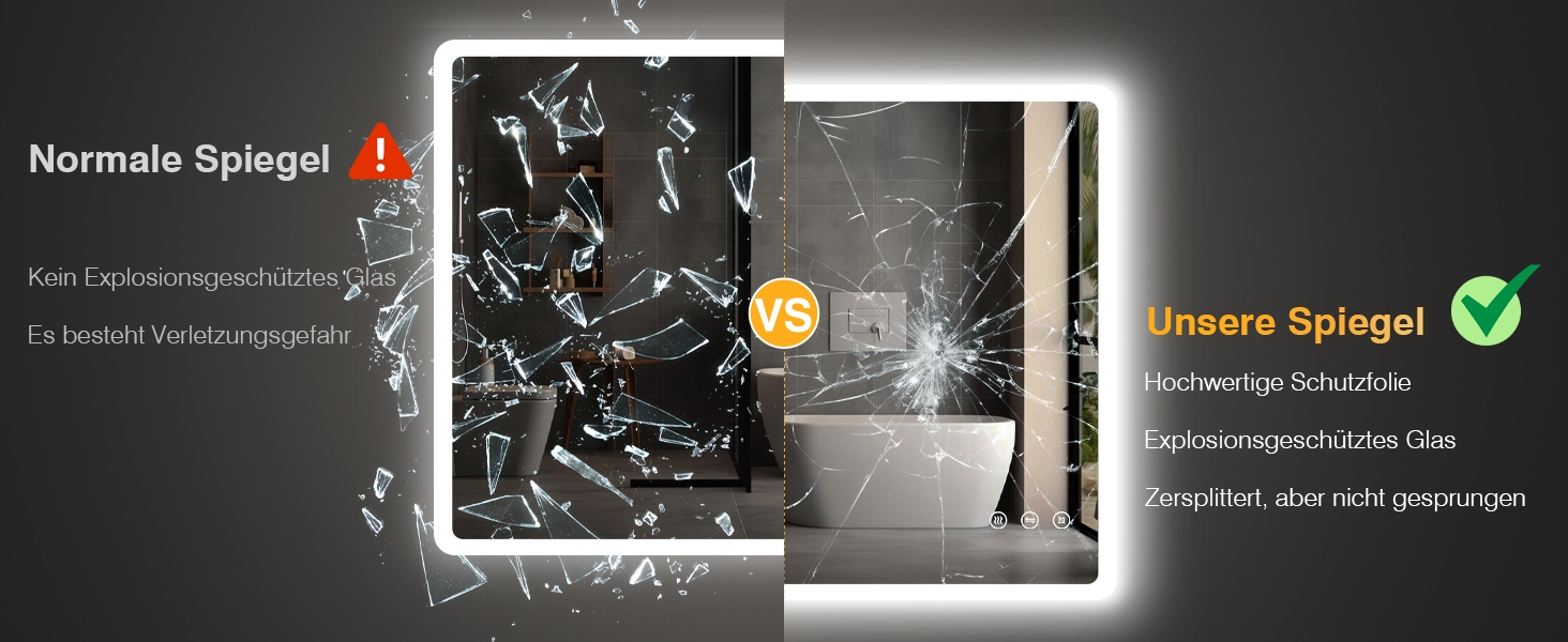 Дзеркало для ванної кімнати з підсвічуванням 80x60 см, 3 кольори, регулювання яскравості, протитуманне покриття, 3x збільшення, розетка для гоління, IP44, для горизонтального/вертикального монтажу