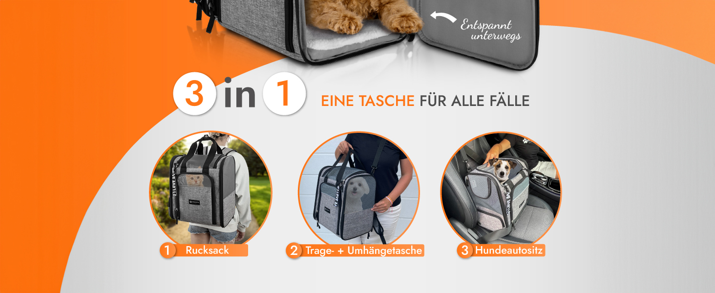 Рюкзак для кота/собаки Premium [3в1] - до 9 кг - з ременем - для прогулянок та транспортування. Ідеальний для походів. Сірий колір