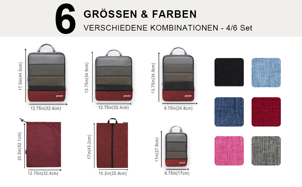 Набір компресійних органайзерів для подорожей (4 шт, чорний)