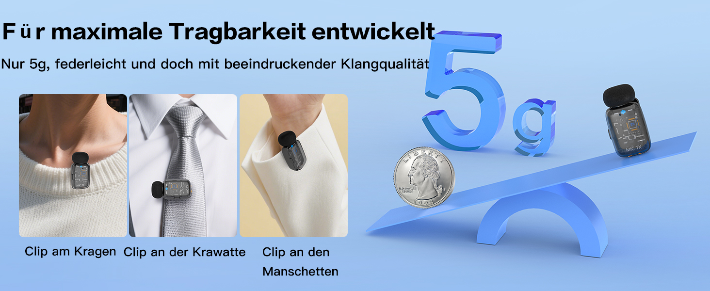 Мікрофон ZealSound M6 бездротовий для iPhone, Android, iPad: USB-C/Lightning, шумозаглушення, 33 години роботи, 100м, для Vlogging, TikTok, Podcast, YouTube, чорний/прозорий