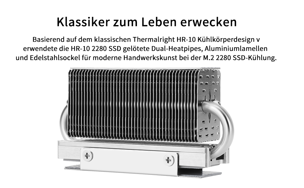Охолоджувач SSD Thermalright HR10 2280: Радіатор з 2 мідними тепловими трубами, з термопадом, для високої продуктивності