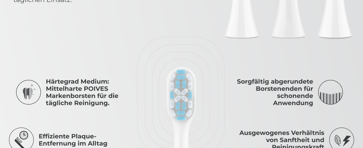 Електрична зубна щітка POIVES P1 Pro з датчиком тиску, 72000 рухів, 4 роки гарантії, 111 днів без ризику, тривалий час роботи акумулятора, колір Midnight Blue (Silk White)