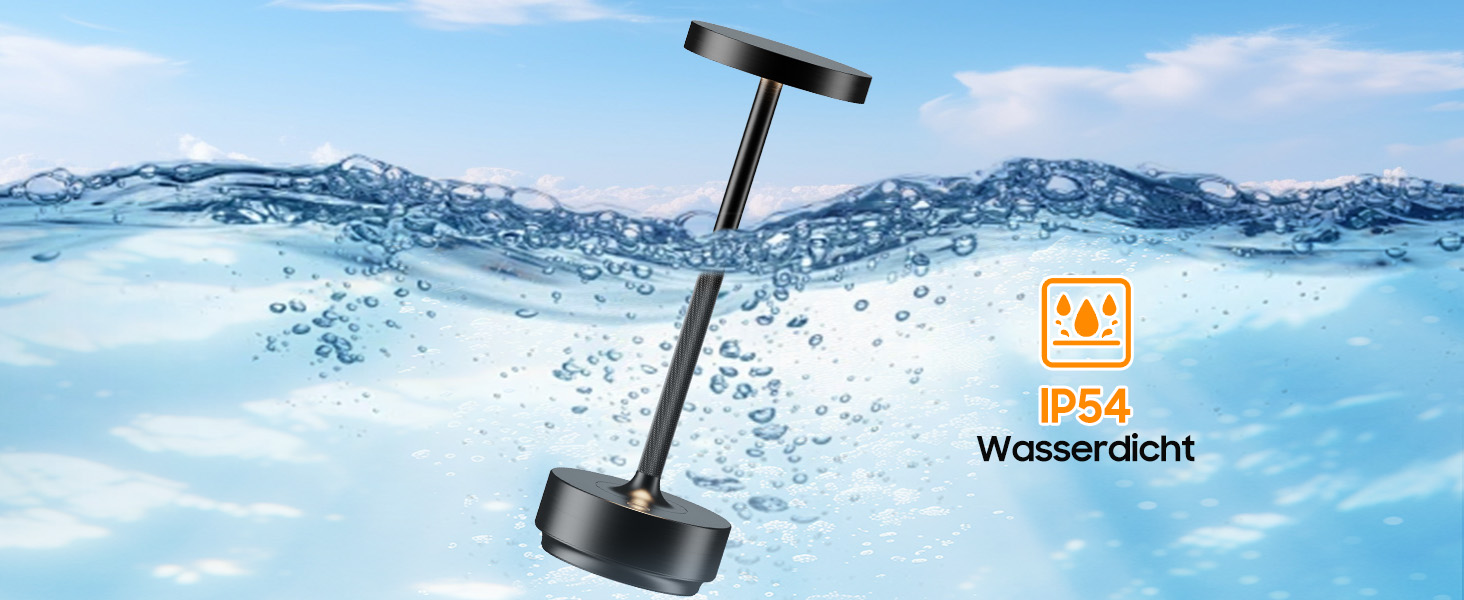 Настільна лампа бездротова LED Golden IP54 для вулиці та дому, акумуляторна 5000mAh, диммується, сенсорна, 3 кольори світла