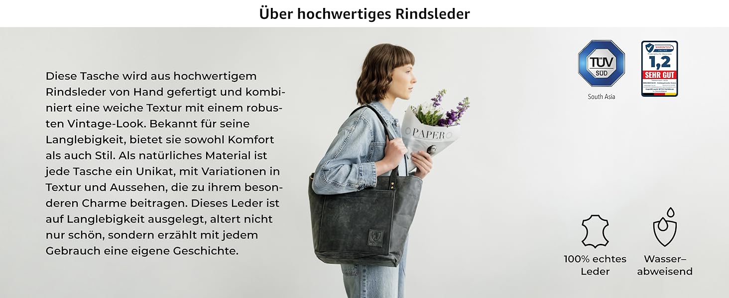 Сумка жіноча шкіряна через плече Berliner Bags Verona, велика шопер-сумка з YKK-блискавкою, темно-сіра