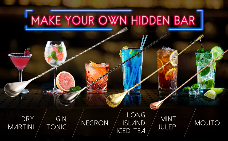 Тренажер для коктейлів YUNAI з нержавіючої сталі, 30 см, довга ручка, спіральний дизайн, для шейкерів, барний ложка (сріблястий)