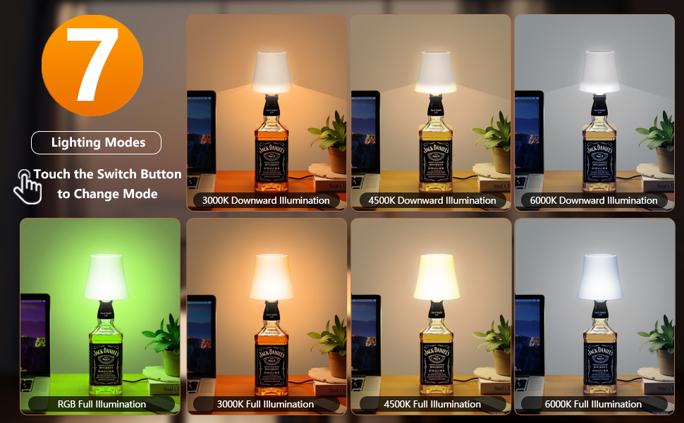 Настільна лампа LED акумуляторна бездротова 2 шт. з RGB підсвічуванням, димуванням, сенсорним керуванням, IP54 водонепроникна для спальні, вітальні, балкону