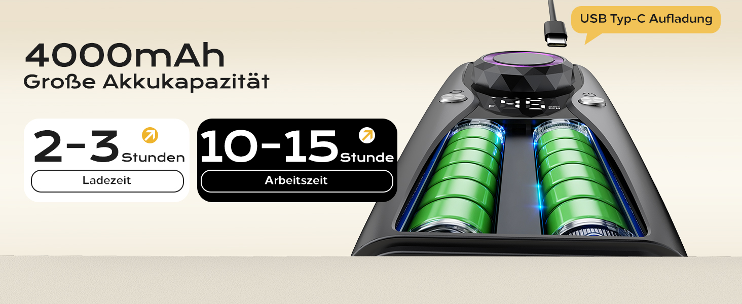Професійний набір для фрезерування нігтів Nagelfräser: 45000 обертів, акумулятор 10H, LCD-дисплей, регулювання напрямку обертання, чорний